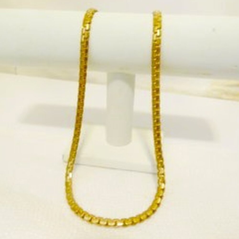 Steel by Design Flat Box Chain Link Necklace Size 24"